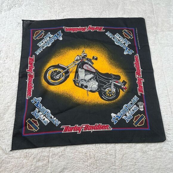 Harley Davidson Vintage 70s Motorcycles Square Riding Bandana Scarf - Picture 1 of 4